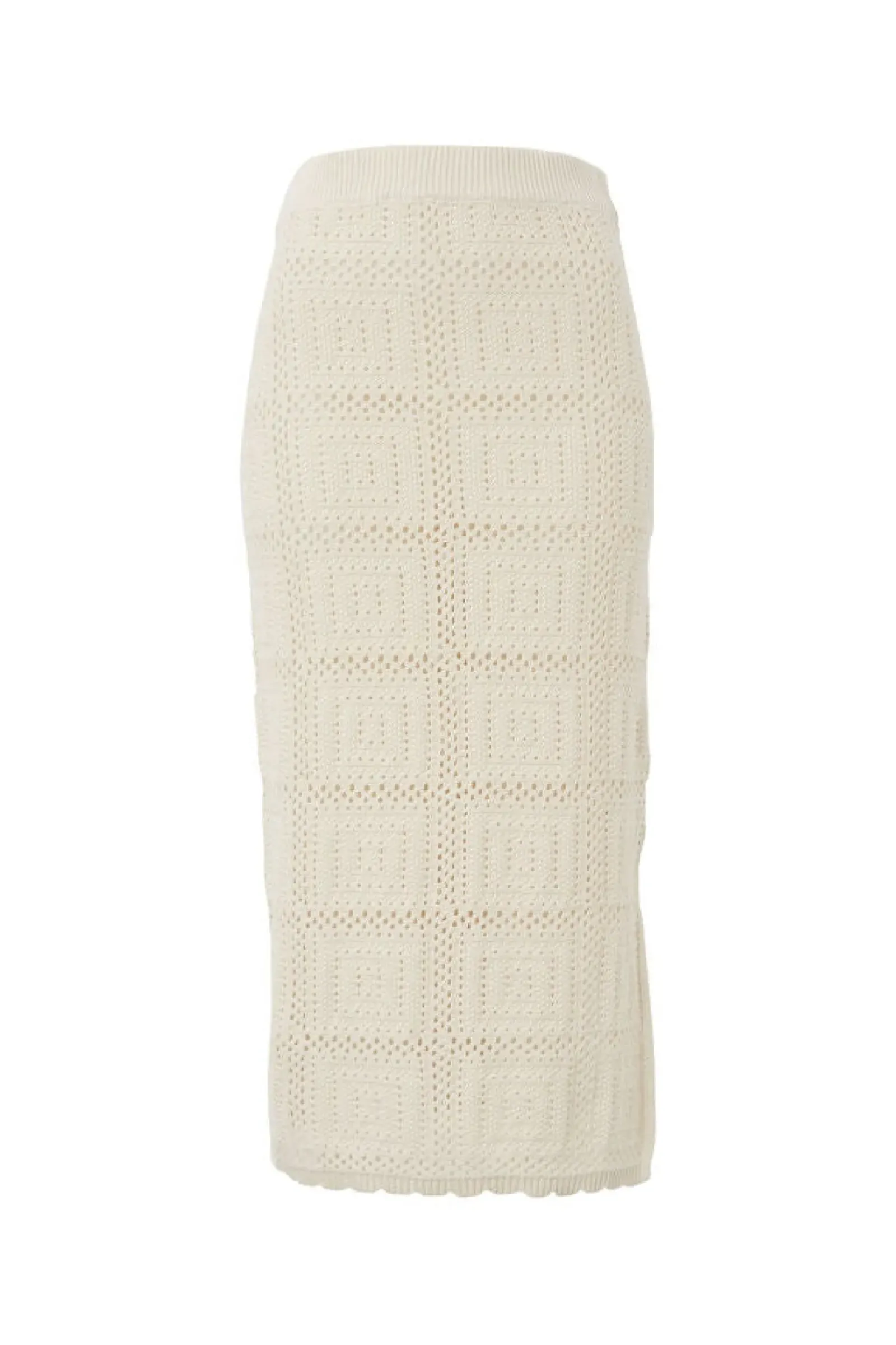 Women Ceres Life Square Knit Midi Skirt - Ecru