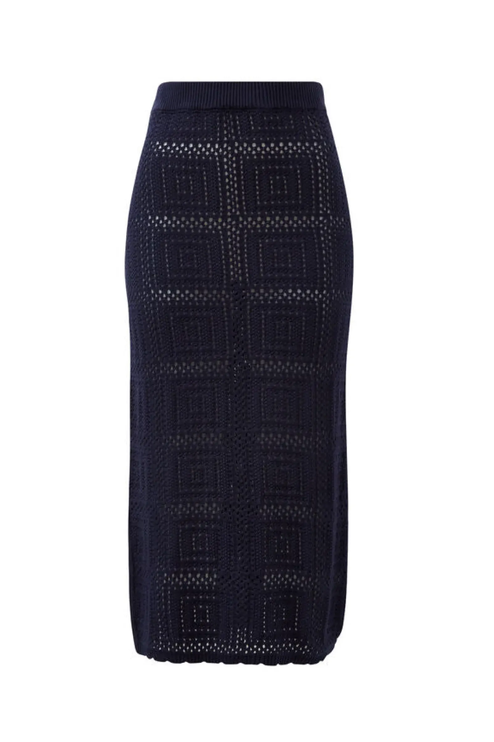 Women Ceres Life Square Knit Midi Skirt - New Navy