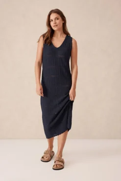 Women Ceres Life Square Knit Midi Tank Dress - New Navy