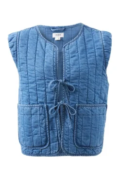 Women Ceres Life Tie Quilted Vest - Worn Blue