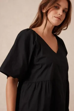 Women Ceres Life Tiered Poplin Mini Dress - Black