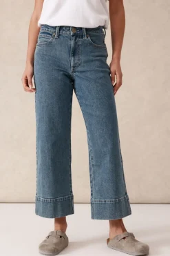 Women Ceres Life Wide Leg Crop Jean - Mid Indigo