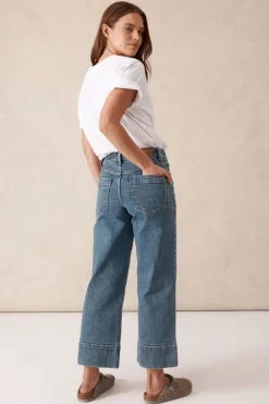 Women Ceres Life Wide Leg Crop Jean - Mid Indigo