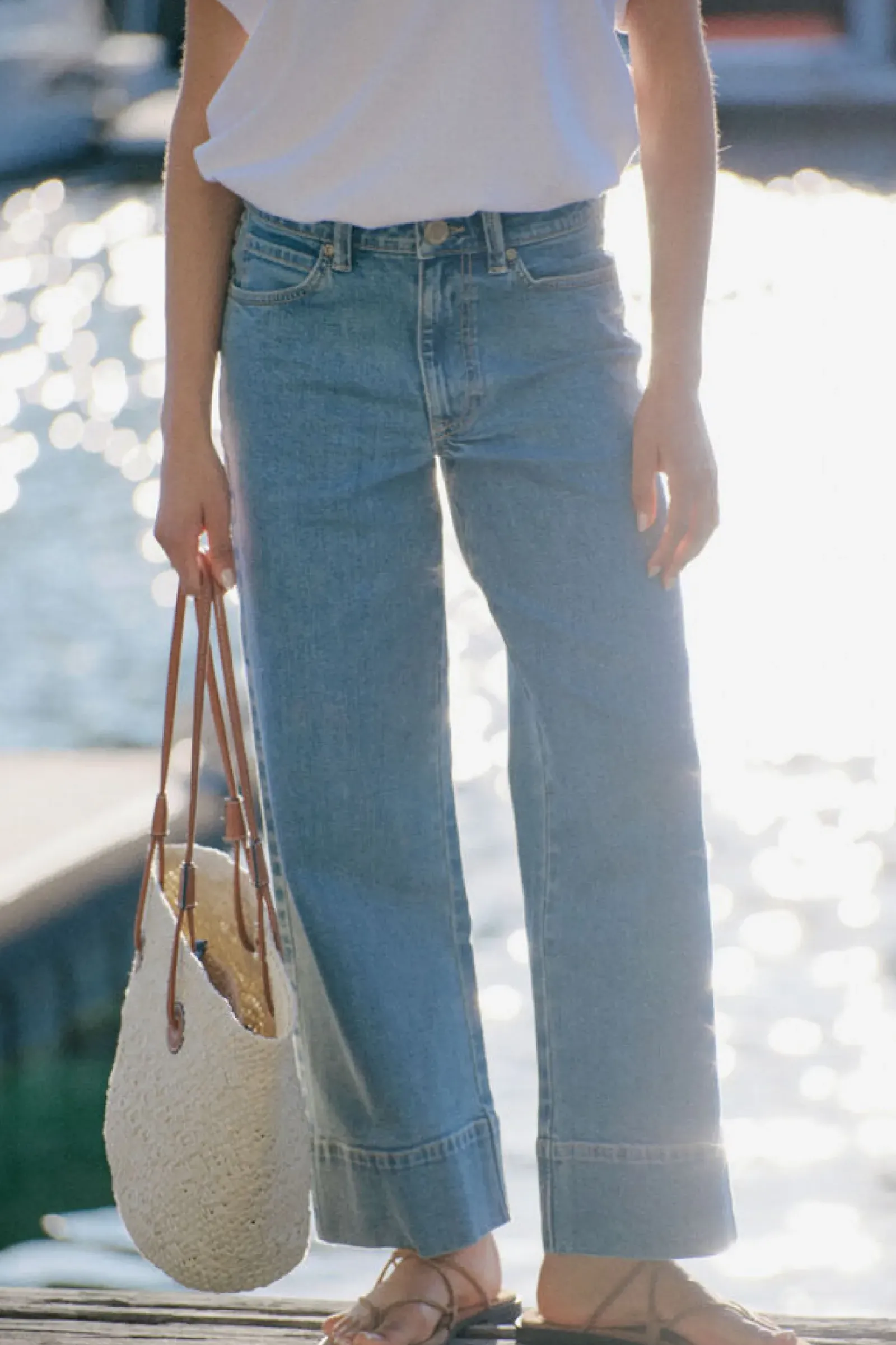 Women Ceres Life Wide Leg Crop Jean - Mid Indigo