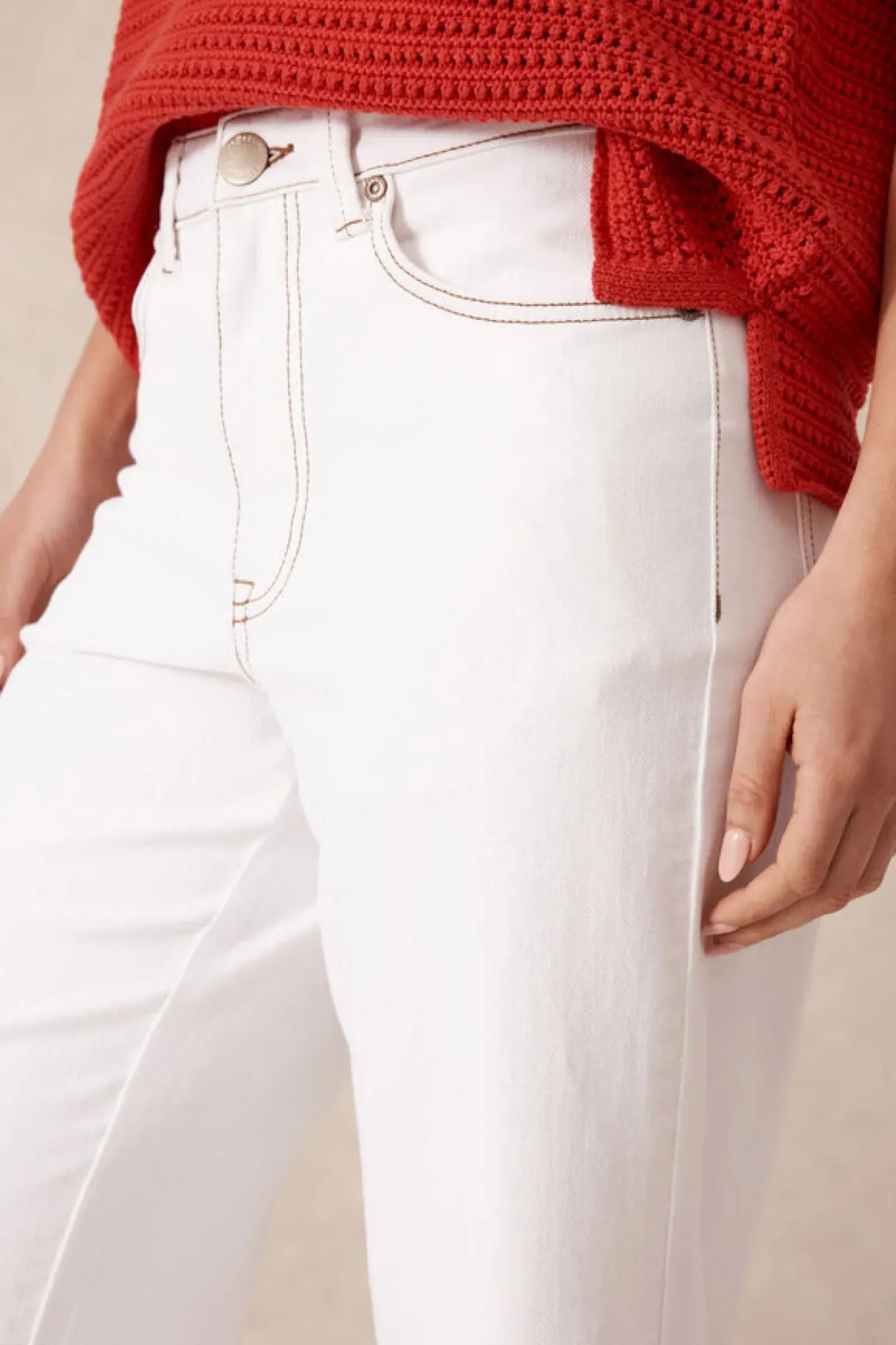 Women Ceres Life Wide Leg Crop Jean - Fresh Ecru