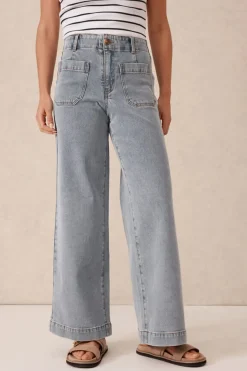 Women Ceres Life Wide Leg Front Pocket Jean - Vintage Blue