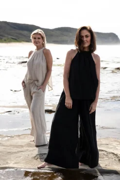 Women Eadie Lifestyle Eadie Arana Linen Pant - Black