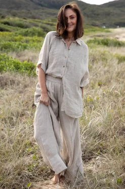 Women Eadie Lifestyle Eadie Arana Linen Pant - Natural