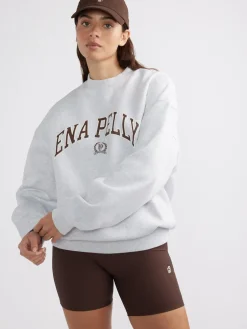 Women Ena Pelly Classic Collegiate Sweatshirt - White Marle