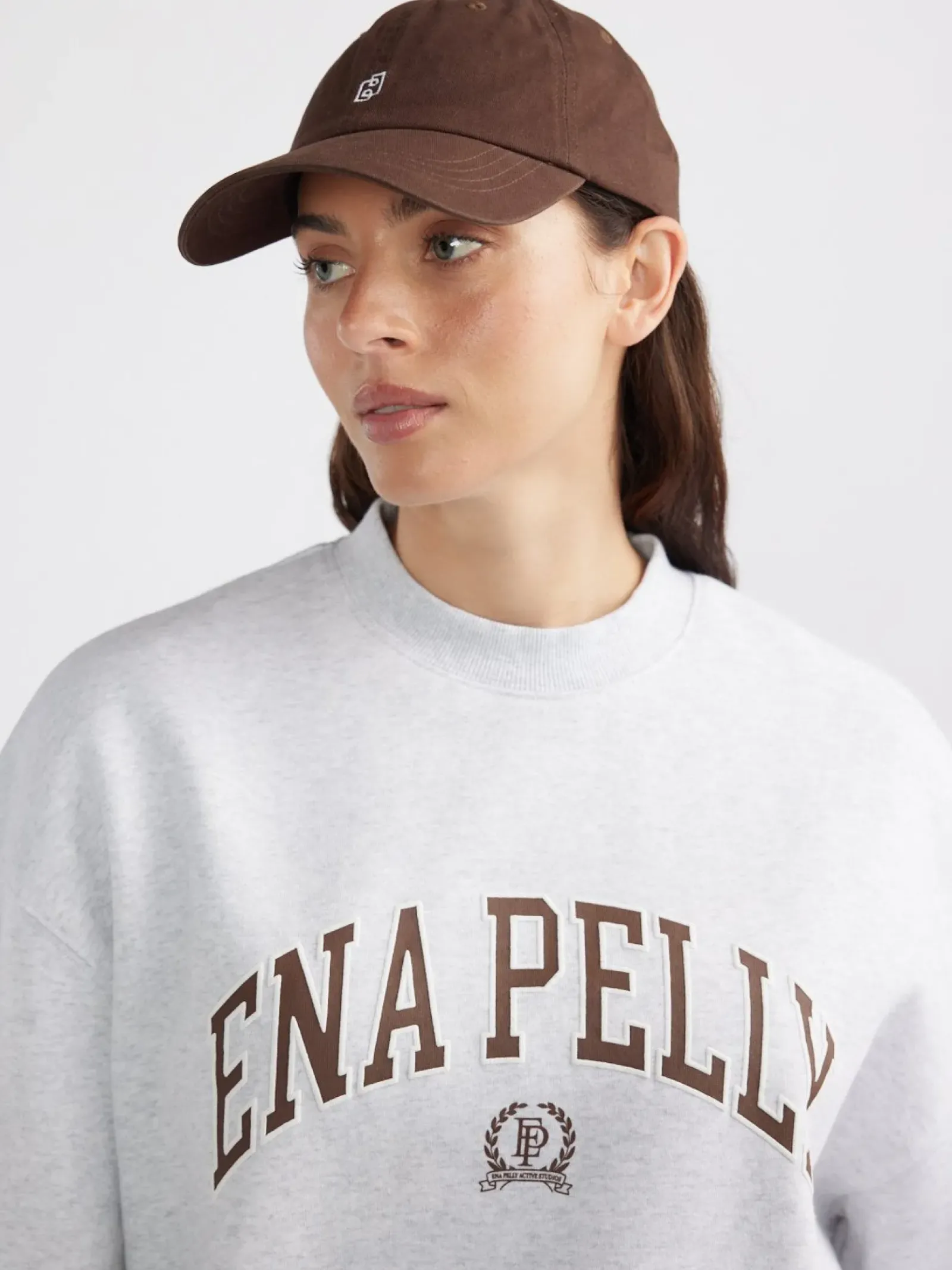 Women Ena Pelly Classic Collegiate Sweatshirt - White Marle
