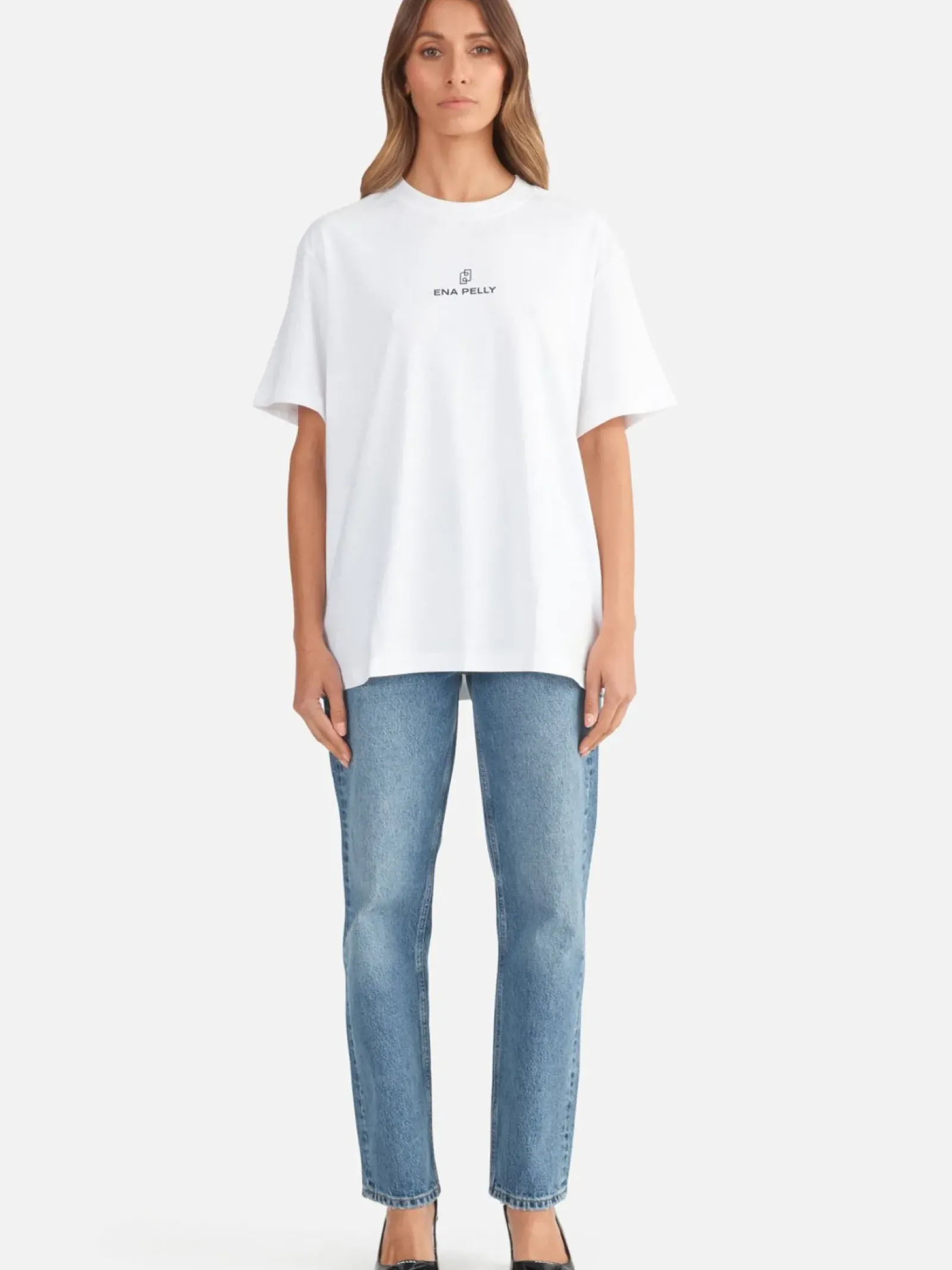 Women Ena Pelly Lexi Monogram Tee White