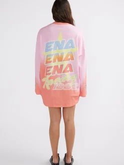 Women Ena Pelly Moto Long Sleeve Tee Dress - Multi