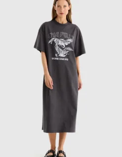 Women Ena Pelly World Tour Tee Dress - Faded Black