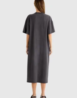 Women Ena Pelly World Tour Tee Dress - Faded Black