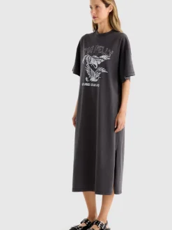 Women Ena Pelly World Tour Tee Dress - Faded Black