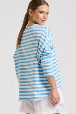 Women Est1971 Est 1971 Raw Summer Sweatshirt - Blue/White Stripe