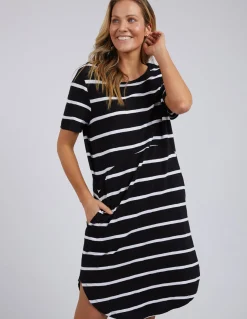 Women Foxwood Bay Stripe Dress- Black/White Stripe