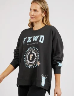 Women Foxwood Get There Crew - Washed Black