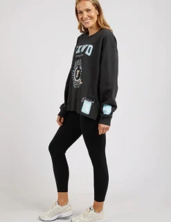 Women Foxwood Get There Crew - Washed Black