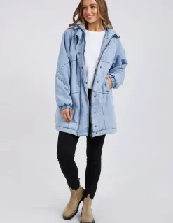 Women Foxwood Rosalee Longline Jacket - Light Blue