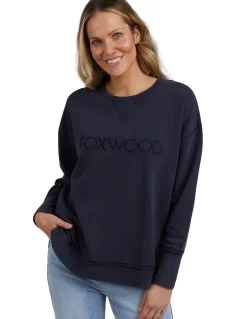 Women Foxwood Simplified Crew- Washed Navy