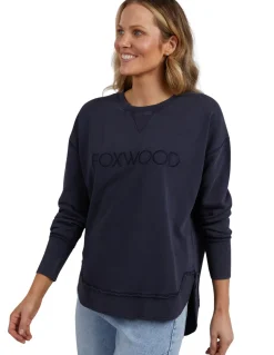 Women Foxwood Simplified Crew- Washed Navy