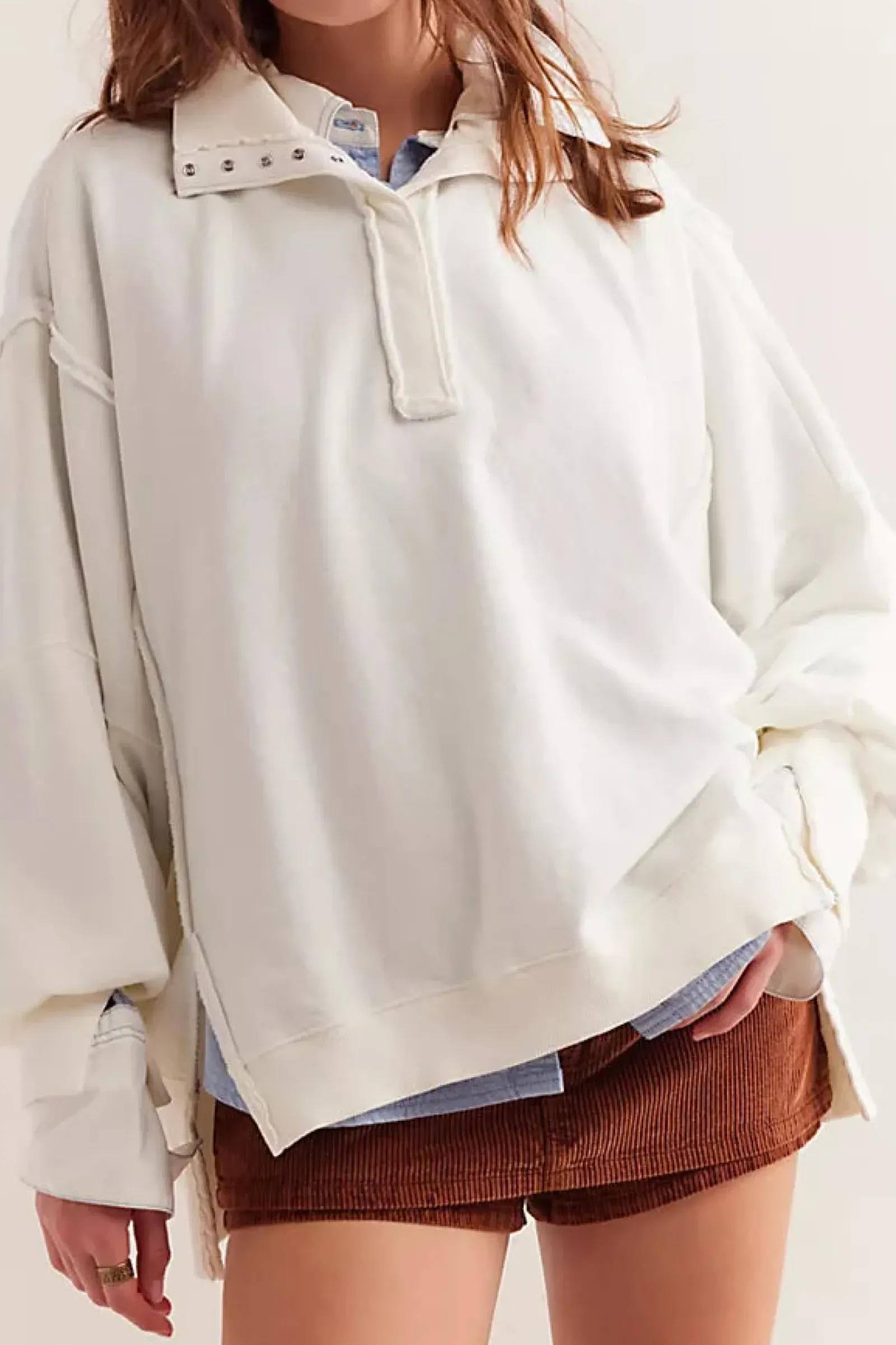 Women Free People Camden Henley - Optic White