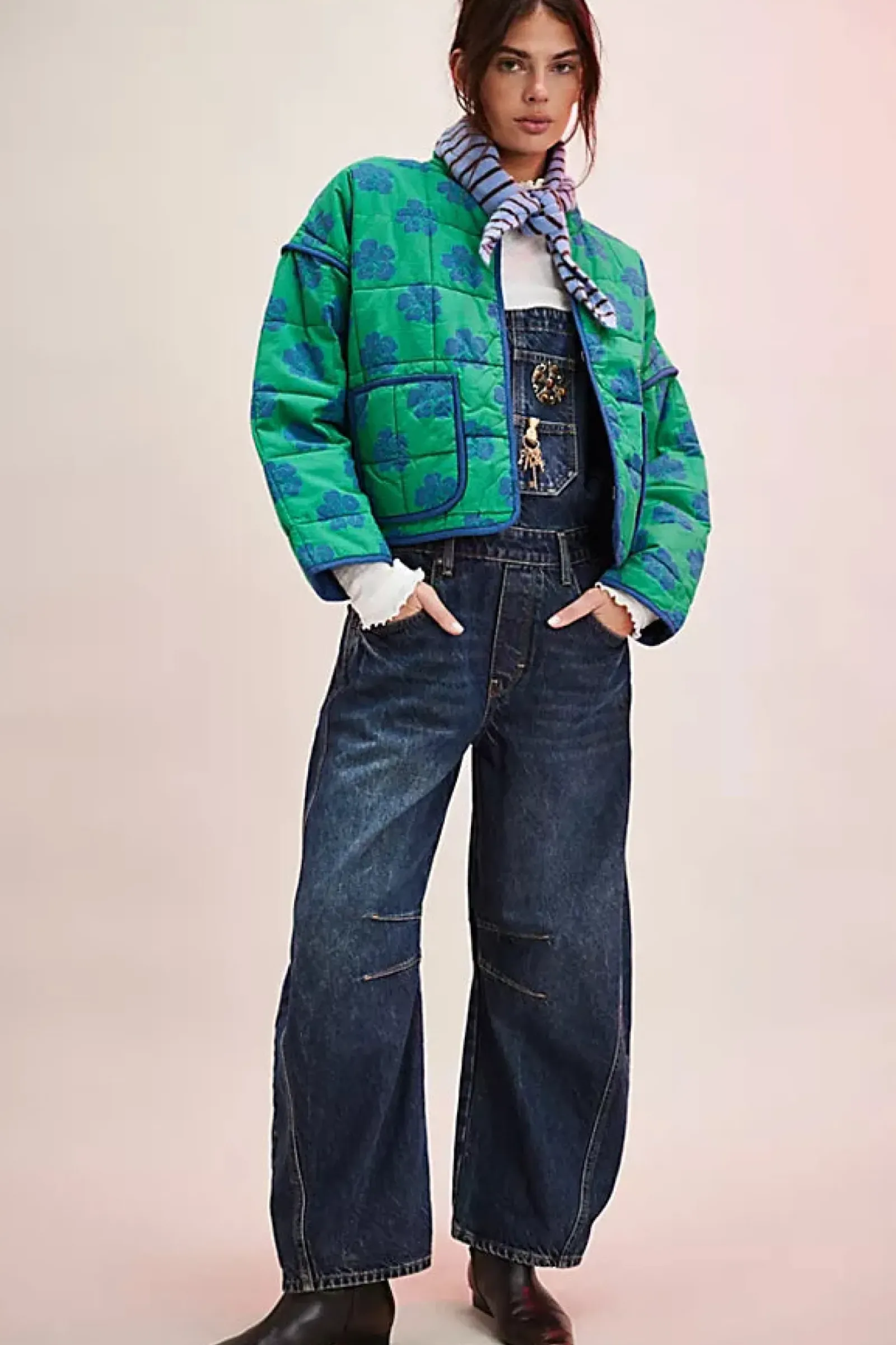 Women Free People Chloe Jacket - Grass Combo