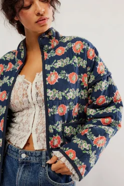 Women Free People Chloe Jacket- Dusk Combo