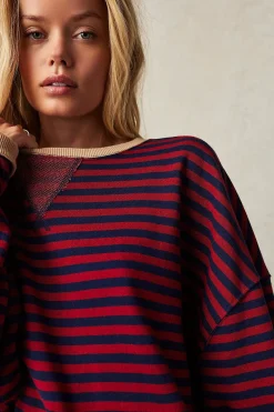 Women Free People Classic Striped Crew - Nautical Combo