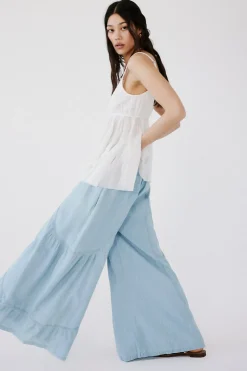 Women Free People Dawn on Me Wide Leg Jeans - Moonlit