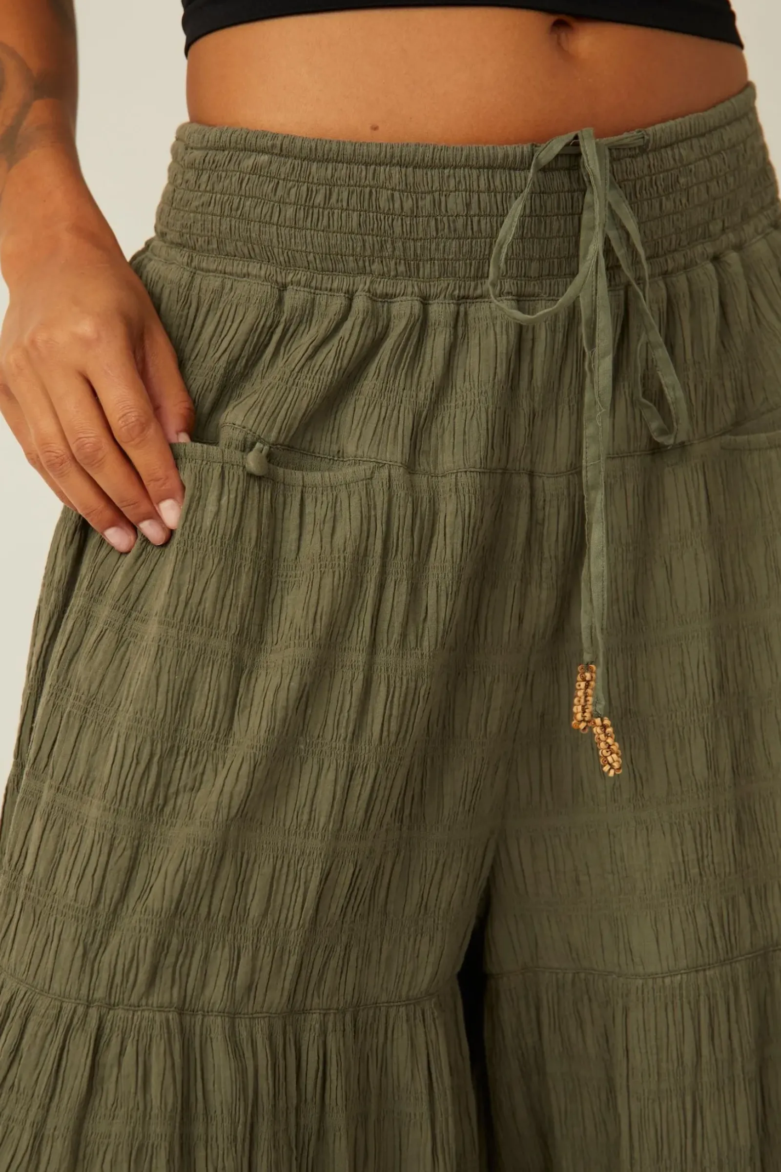 Women Free People In Paradise Wide Leg Pant - Dried Basil