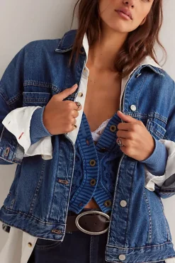 Women Free People Opal Swing Denim Jacket - Got The Blues