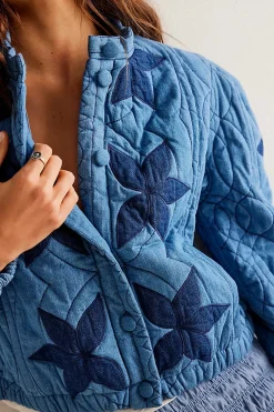 Women Free People Quinn Quilted Jacket - Indigo Combo