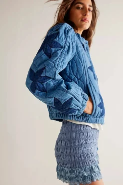 Women Free People Quinn Quilted Jacket - Indigo Combo