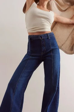 Women Free People Ryla A Line Jean - Dreamscape Blue
