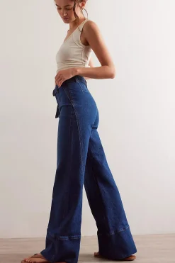 Women Free People Ryla A Line Jean - Dreamscape Blue