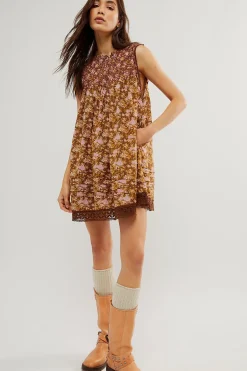 Women Free People Shea Printed Mini - Chocolate Combo