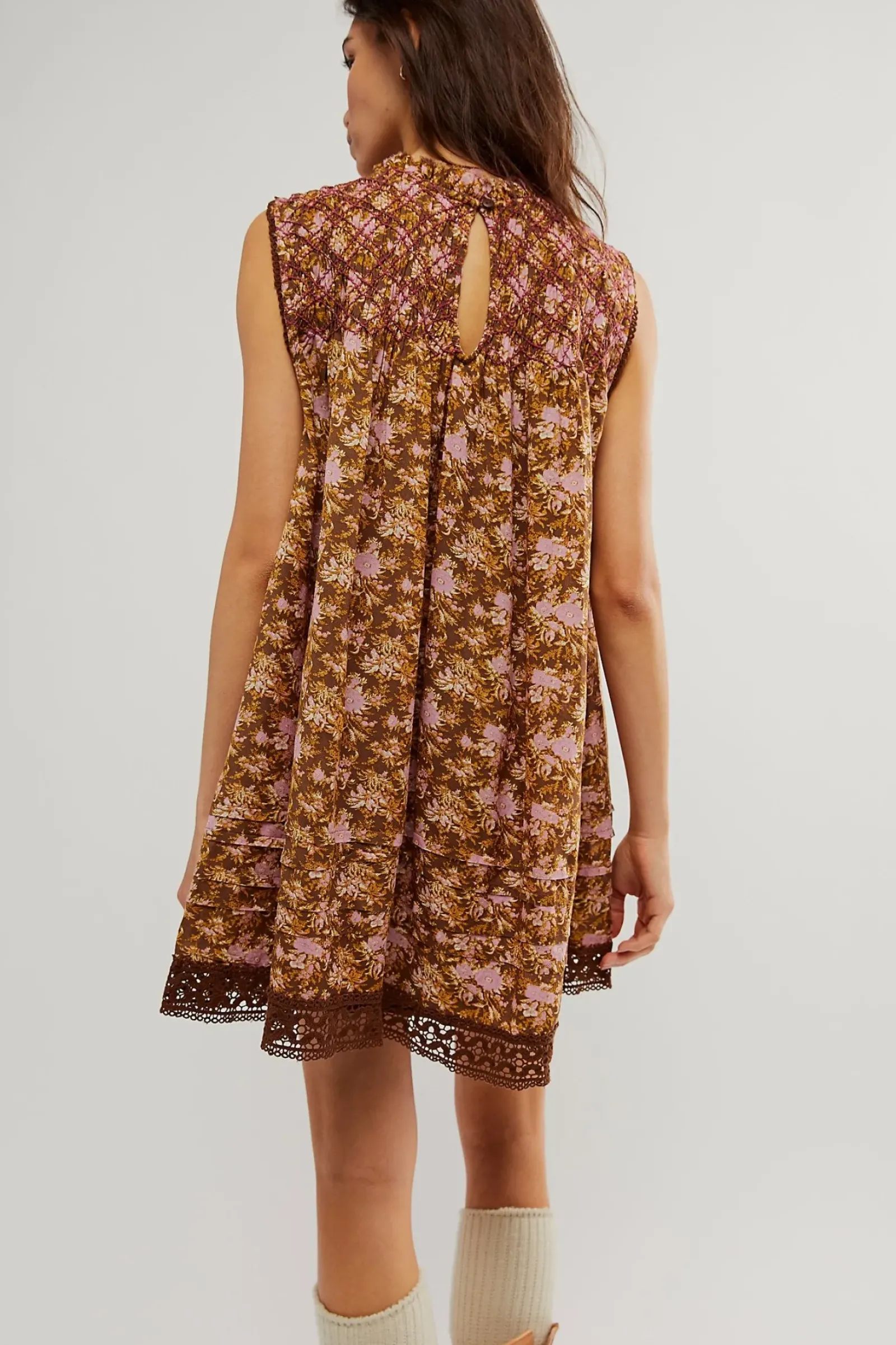 Women Free People Shea Printed Mini - Chocolate Combo