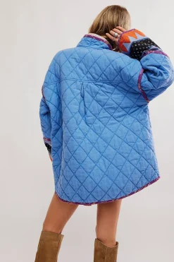 Women Free People Winnie Jacket - Blue Combo