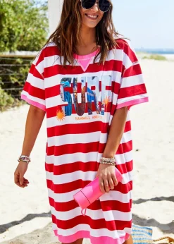 Women Hammill & Co Hammill & Co Beach Sweat Dress - Red/White Stripe