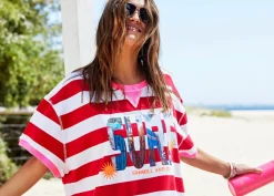 Women Hammill & Co Hammill & Co Beach Sweat Dress - Red/White Stripe