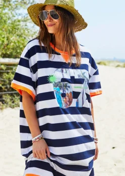 Women Hammill & Co Hammill & Co Beach Sweat Dress - Navy/White Stripe