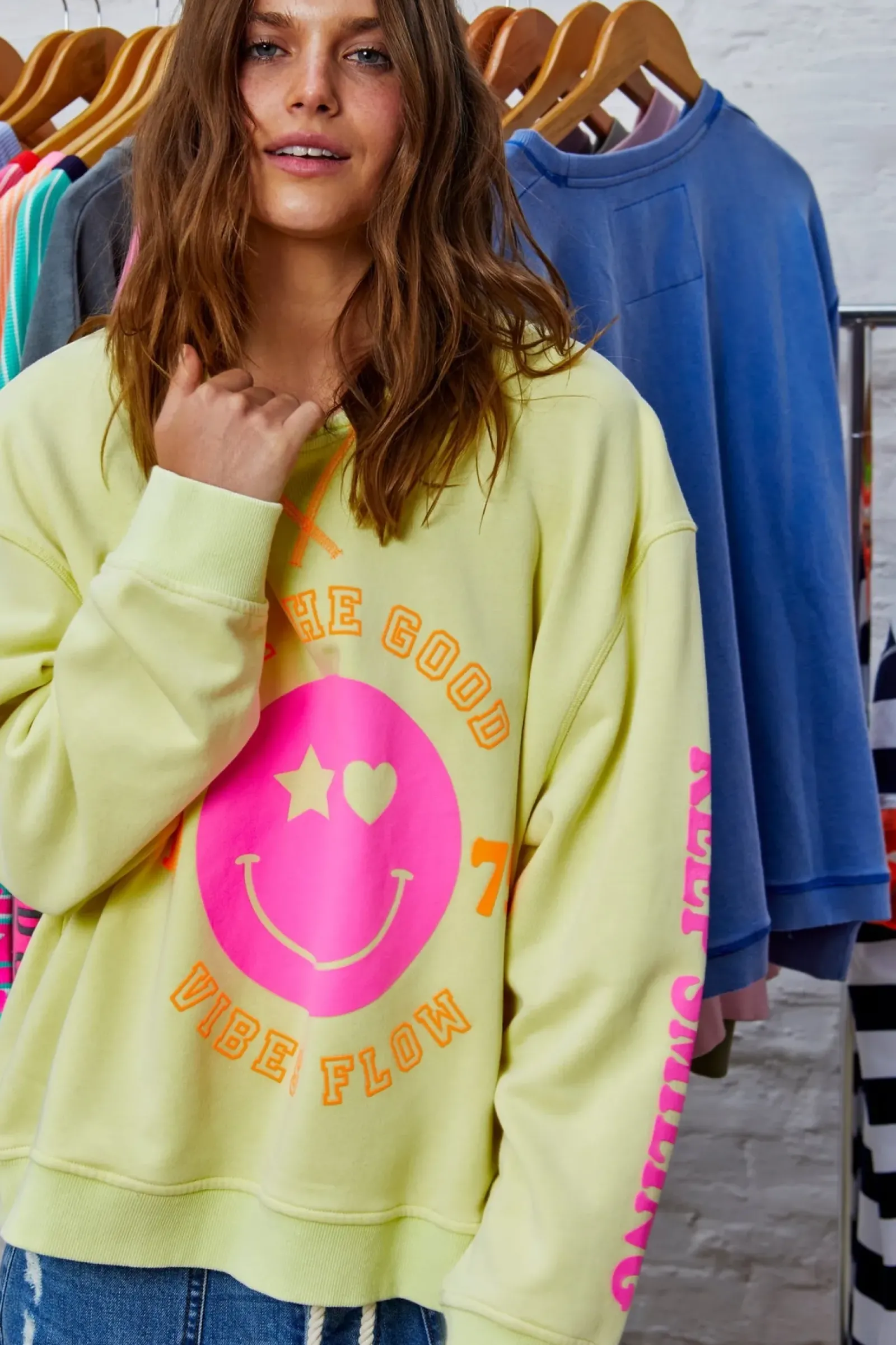 Women Hammill & Co Hammill & Co Happy Sweat - Lemon