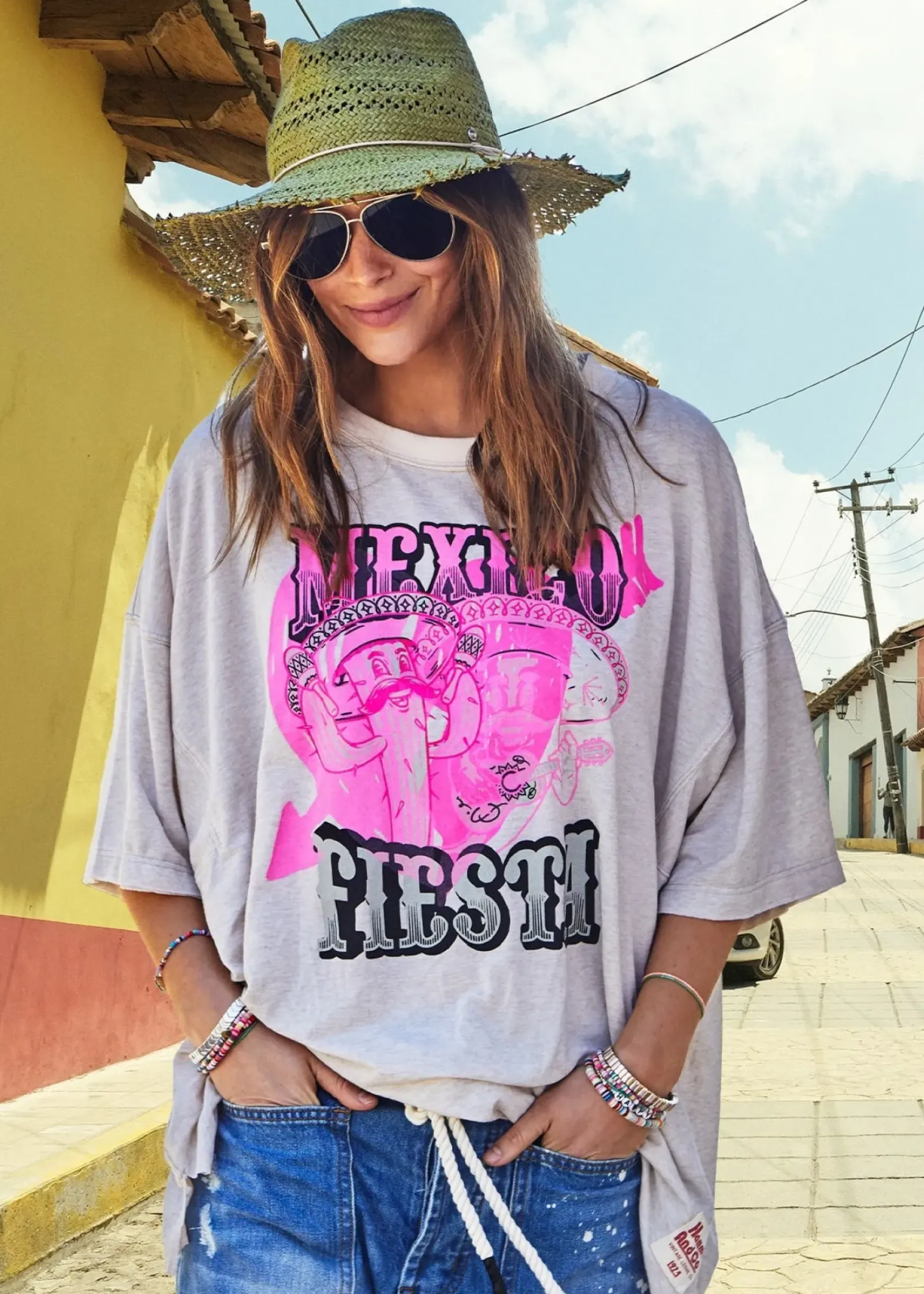 Women Hammill & Co Hammill & Co Vintage Fiesta Tee - Natural