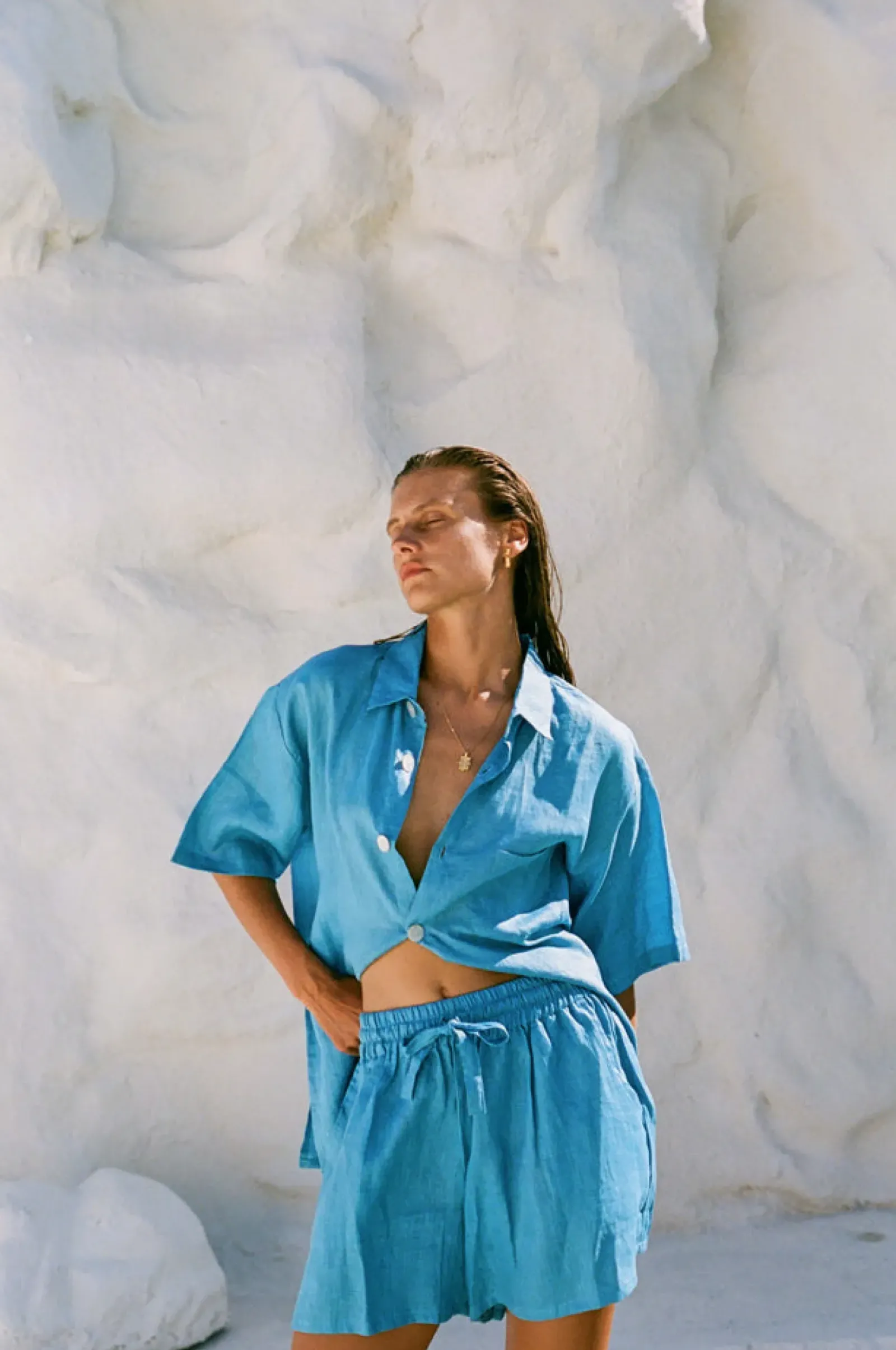 Women Hobo & Hatch Hobo & Hatch Breeze Shirt - Ocean