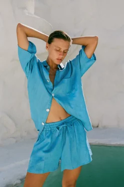 Women Hobo & Hatch Hobo & Hatch Breeze Shirt - Ocean