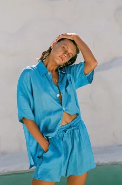 Women Hobo & Hatch Hobo & Hatch Breeze Shirt - Ocean