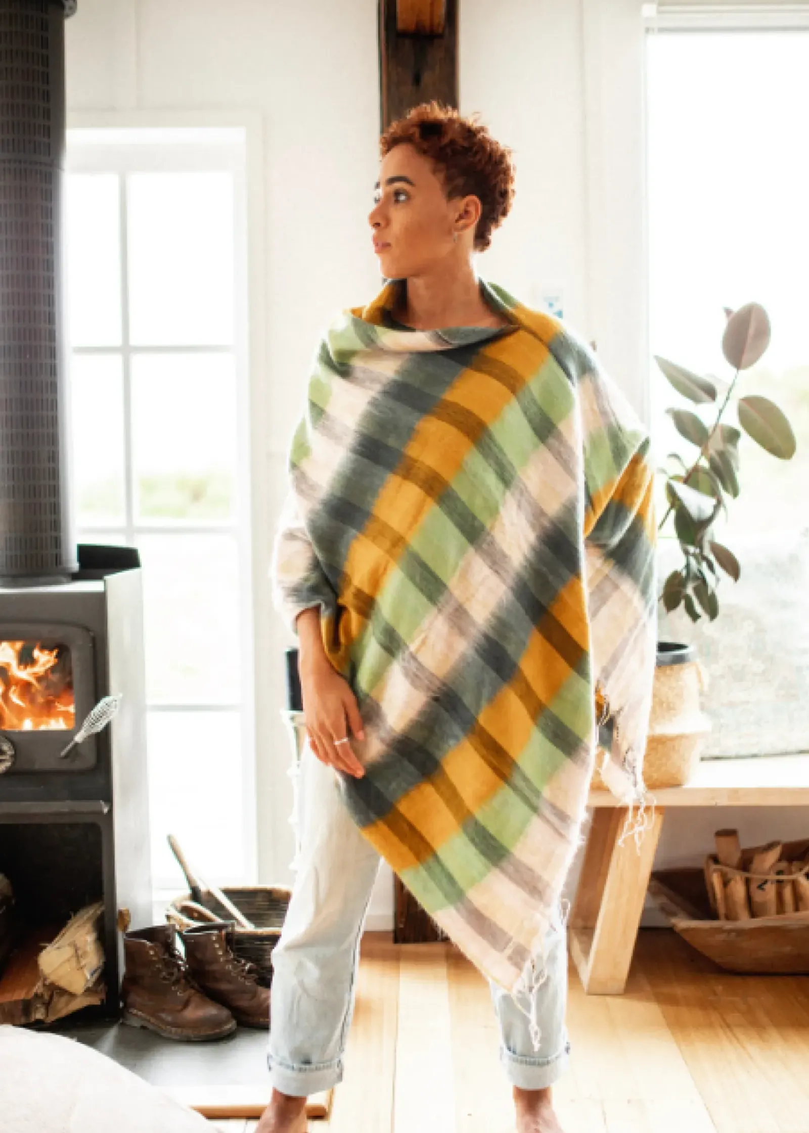 Women Hobo & Hatch Hobo & Hatch Poncho- Check