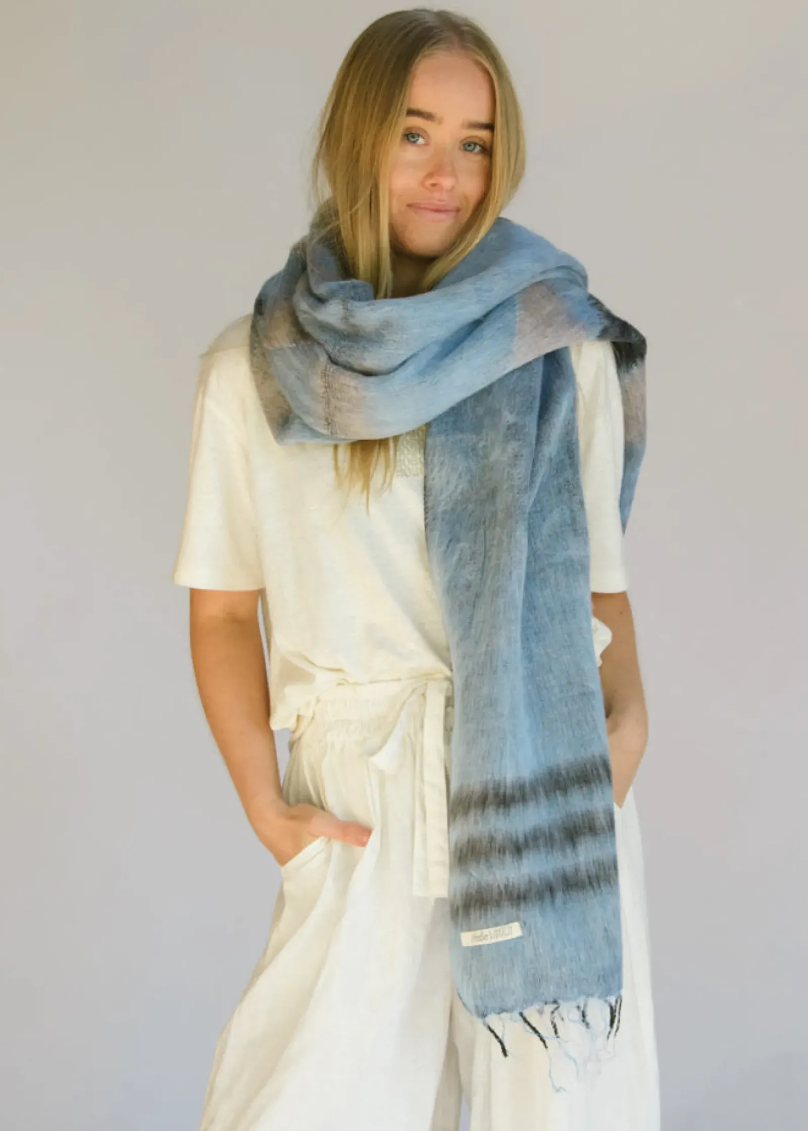 Women Hobo & Hatch Hobo & Hatch Scarf- Aztec Denim